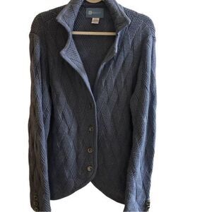 Vintage Diamond Shallop Button Up Cardigan‎ Sweater Large